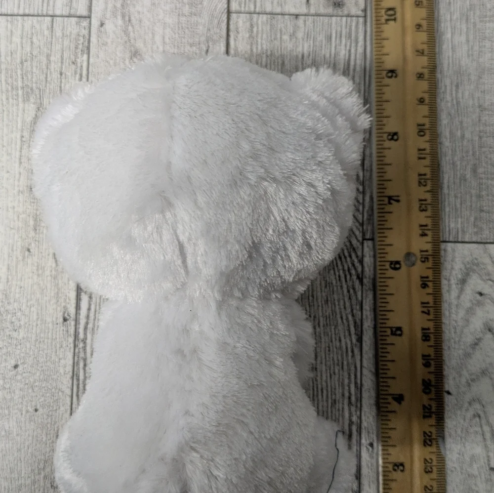 Ty Cuddly Bear White and Red Stuffed Animal